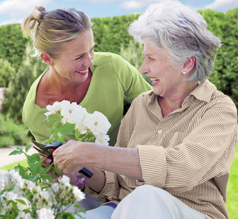 An elderly receiving best-in-class senior home care services from Preferred Care at Home.